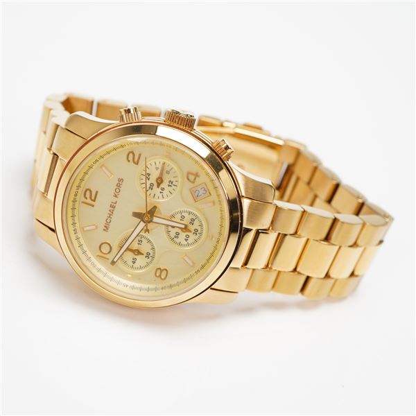 Michael Kors Runway Chronograph Gold Tone Watch MK5055