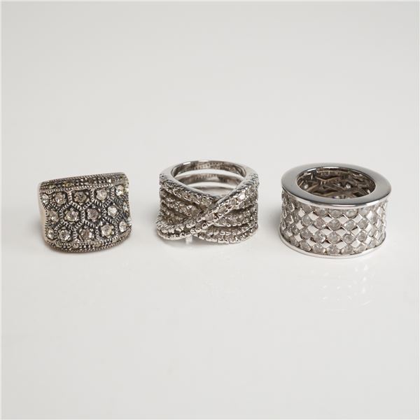A Trio of Silver Fashion Rings
