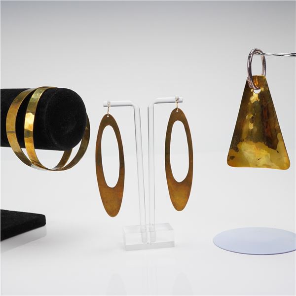 4pc RLM Studio Robert Lee Morris Modernist Pendant, Earrings, Bracelet