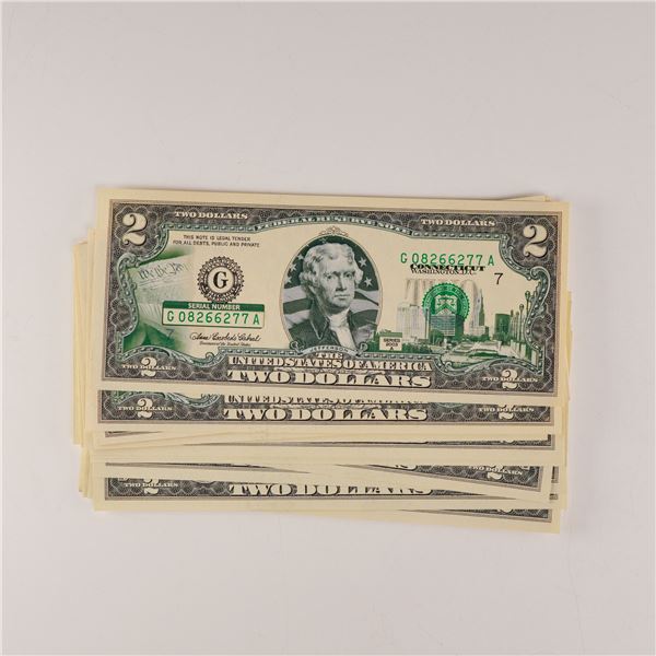 25pc 1976, 2003A, and 2009 U.S. $2 Federal Reserve Notes