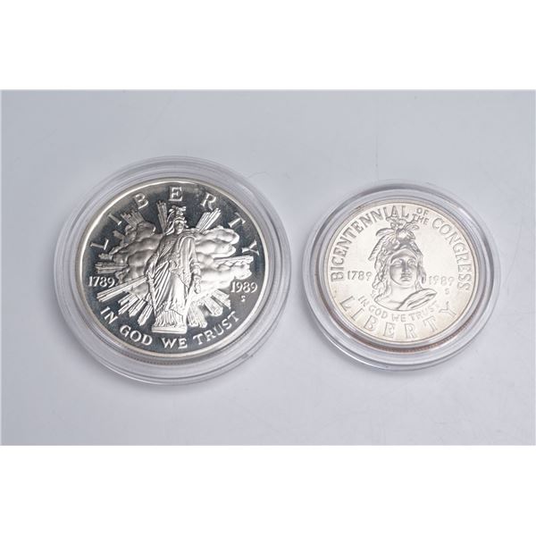 1989-S United States Mint 2 Congressional Silver Coin Proof Set