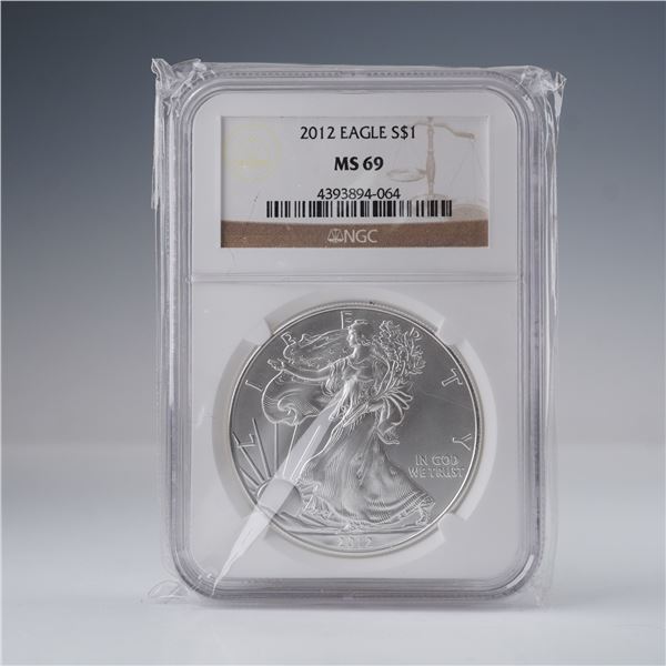2012 American Eagle Silver Dollar MS69 NGC Graded
