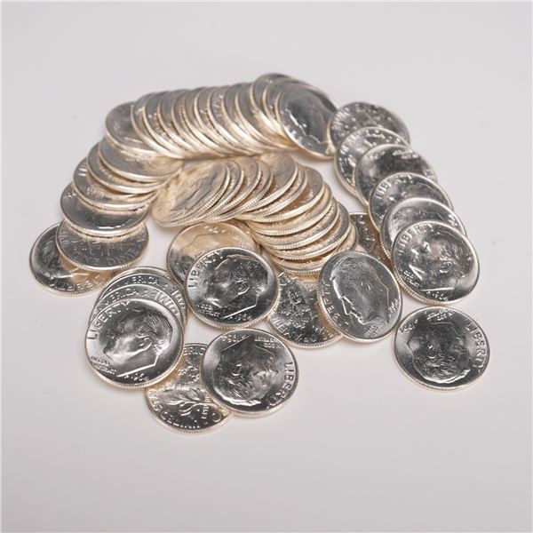 One roll of 1946 to 1964 Silver Roosevelt Dimes