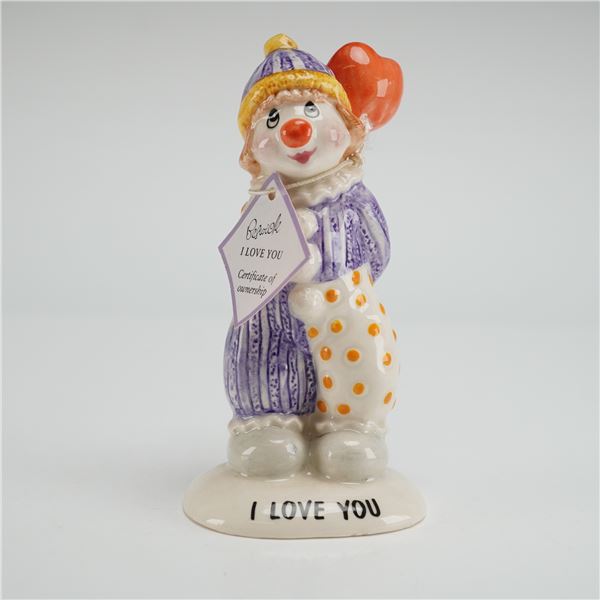 John Beswick Ceramic Clown Figurine I Love You