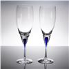 Image 1 : A Pair of Orrefors Intermezzo Blue Champagne Flutes