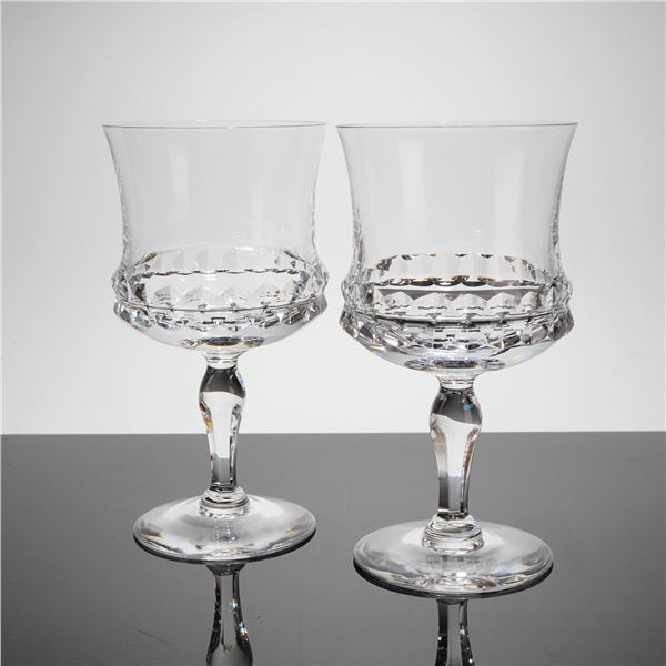 A Pair of Orrefors Silvia Crystal Claret Wine Glasses