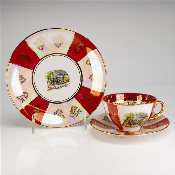Gerold Porzellan Bavaria Trio Tea Set, Kupferhammer
