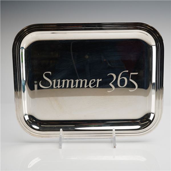 Christofle Malmaison Silver Plated Rectangular Tray Engraved Summer 365