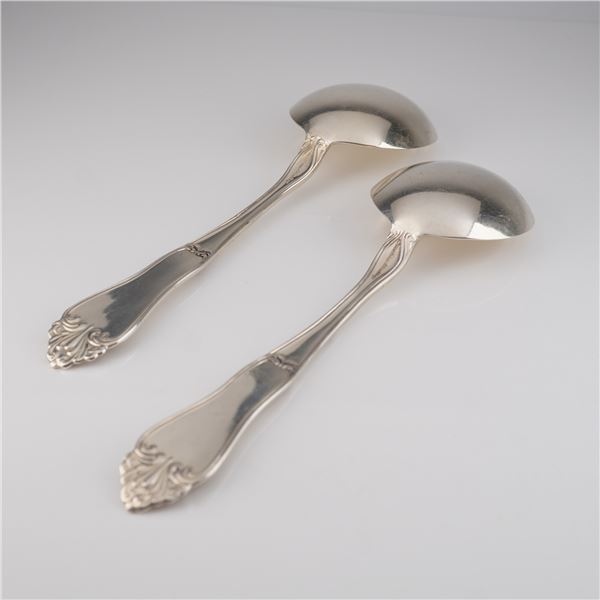 A Pair of Amston Sterling Silver Soup Spoons