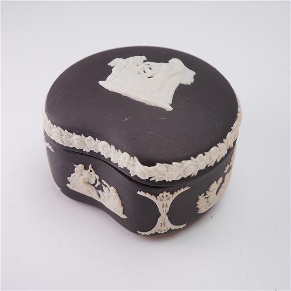 Wedgwood Black and White Jasperware Lidded Box