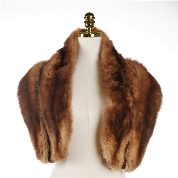 Pordy Furs Madison Avenue New York Brown Mink Fur Stole
