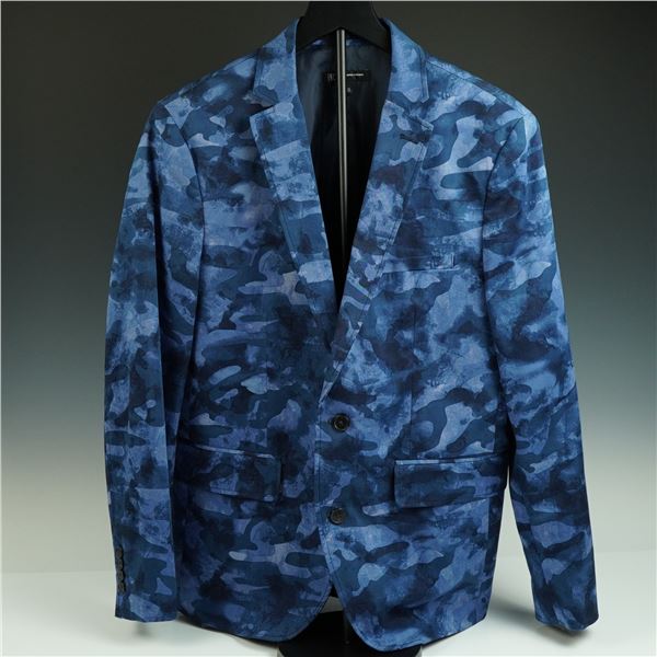 INC Slim Fit Blue Camo Blazer