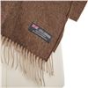 Image 2 : Cashmere & Wool Brown Herringbone Scarf w/ Fringes, Made in Scotland