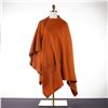 Image 1 : Isabelle 100% Cashmere Sienna Orange Oversize Shawl / Cape