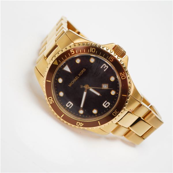 Michael Kors Gold Tone Oversized Runaway Watch MK7058 w/ Box