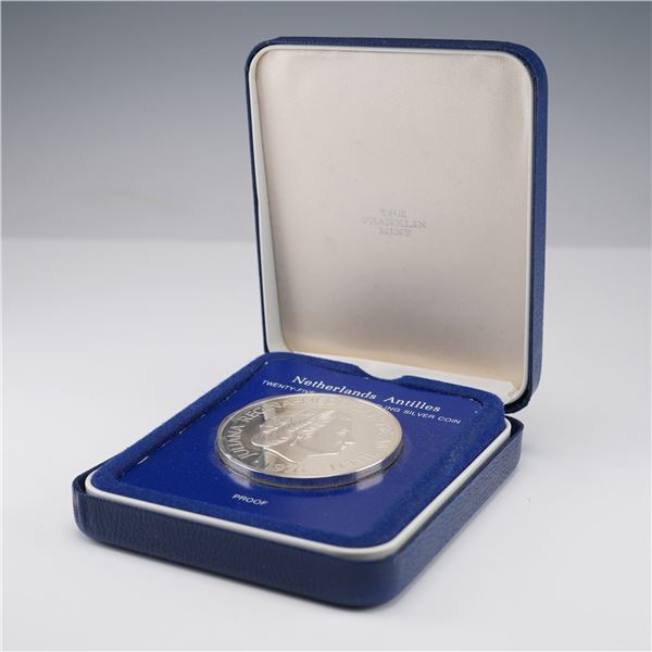 1976 Netherlands Antilles Twenty-Five Guilder Proof Silver Coin