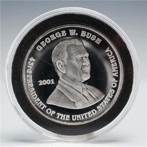 2001 Presidential Election Silver Proof Bullion Round, Bush and Gore