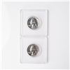 Image 1 : 2pc 1961 & 1962 Washington Silver Quarters