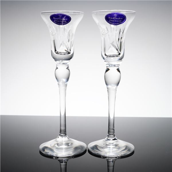 2pc Royal Doulton Oxford Candlesticks