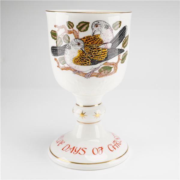 Royal Doulton Two Turtle Doves Goblet Twelve Days of Christmas Second Day