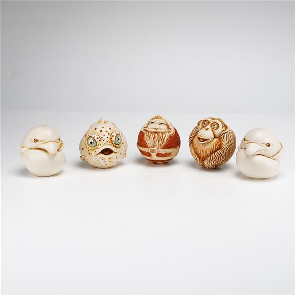 5pc Harmony Kingdom Roly Poly Figurines