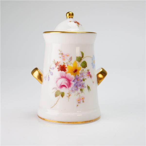 Royal Crown Derby Miniature Milk Can with Lid, Derby Posies