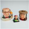 Image 1 : 3pc Royal Doulton Ash Bowl, Bust and Liquor Advertising Figurine