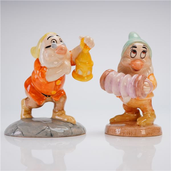 2pc Royal Doulton Snow White Figurines, Doc & Bashful