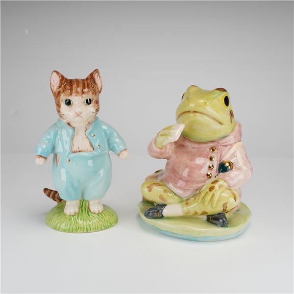 2pc Beswick Beatrix Potter Figurines, Fisher and Tom Kitten