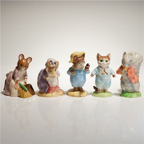 5pc Beatrix Potter Ceramic Figurines by Beswick and Royal Albert