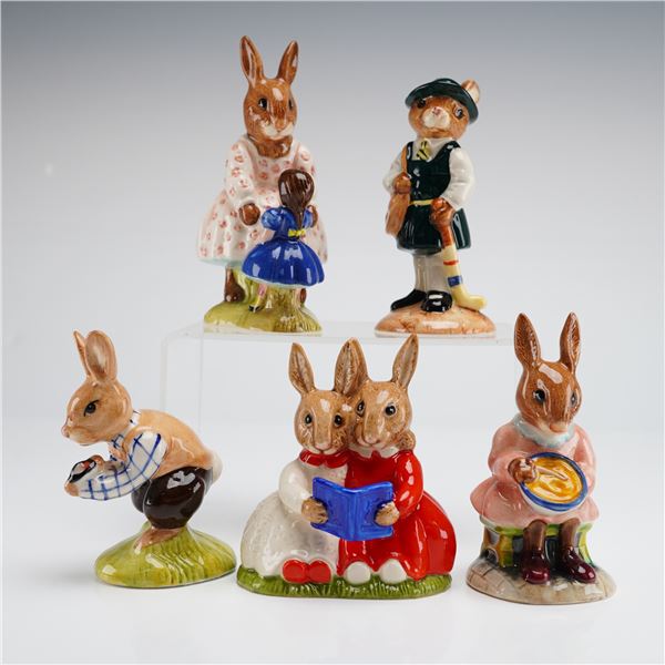 5pc Royal Doulton Bunnykins Figurines Playtime Partners Helping Mother