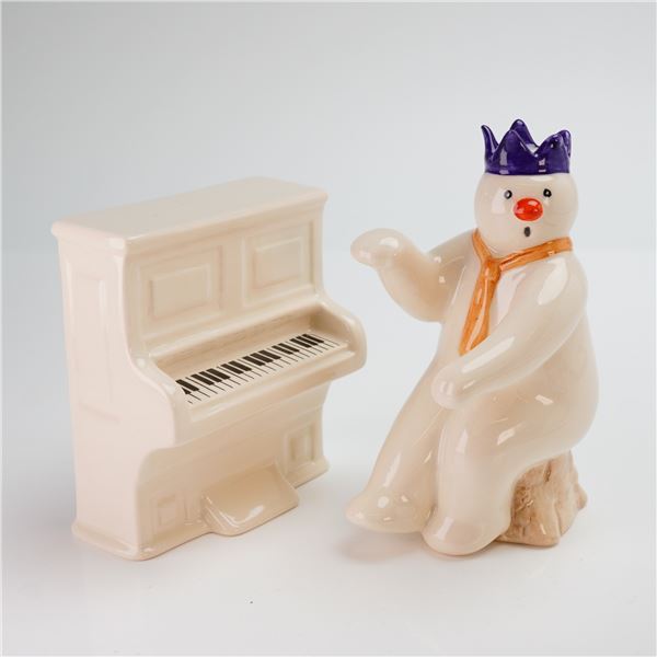 2pc Royal Doulton The Snowman Gift Collection Figurine with Piano