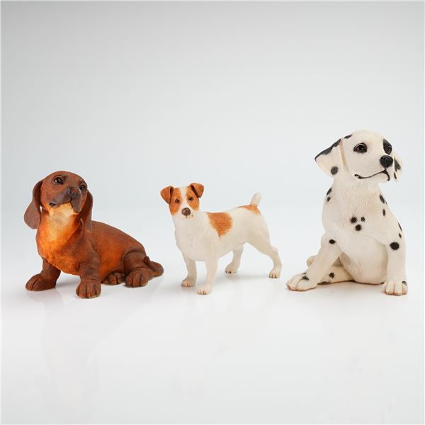 Three Country Artists England Dog Figurines