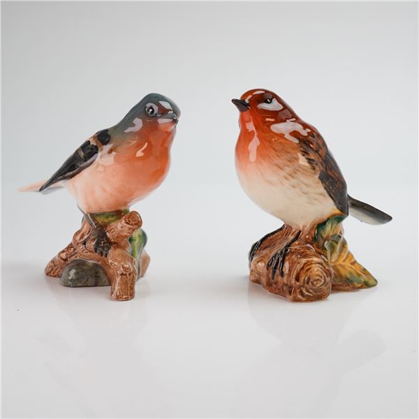 Two Beswick Porcelain Bird Figurines, Robin and Chaffinch
