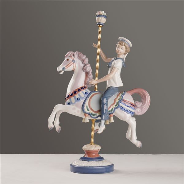 Lladro Porcelain Sculpture, Boy on Carousel Horse 1001470