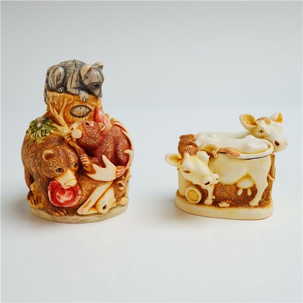 2pc Harmony Kingdom Box Figurines, Jersey Belles & True North