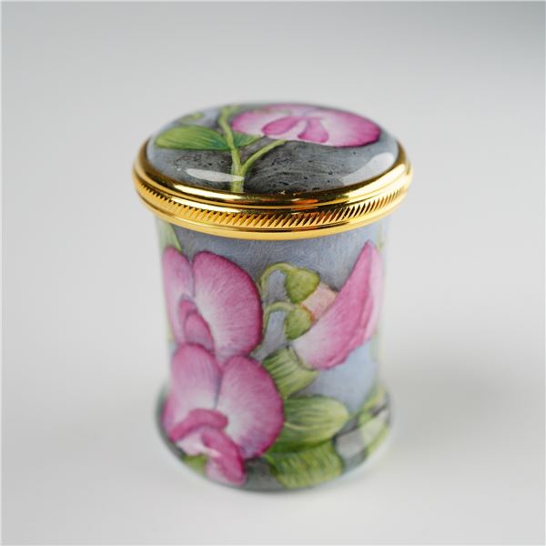 Elliot Hall Enamels 'Sweet Pea' Box, Ltd Ed., Signed E. Todd