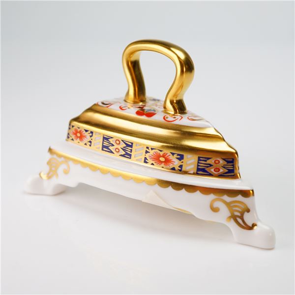 Royal Crown Derby Miniature Figurine, Iron on Stand Imari
