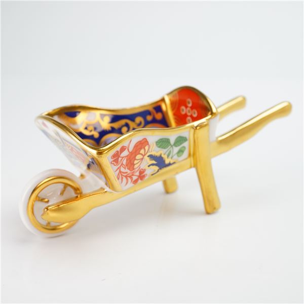 Royal Crown Derby Miniature Wheelbarrow with Box