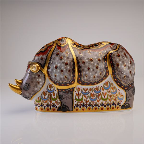 Royal Crown Derby Black Rhino Limited Edition Paperweight