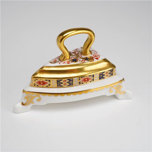 Royal Crown Derby Miniature Iron Paperweight