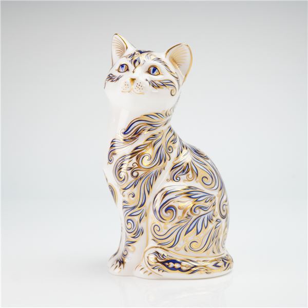 Royal Crown Derby Paperweight Majestic Cat