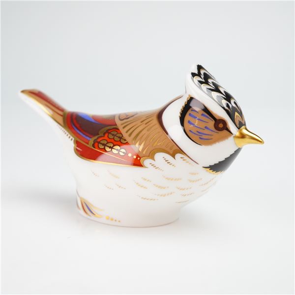 Royal Crown Derby Paperweight, Crested Tit