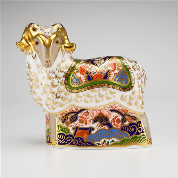 Royal Crown Derby Paperweight, Imari Ram