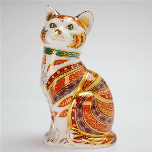 Royal Crown Derby Paperweight, Marmaduke Cat