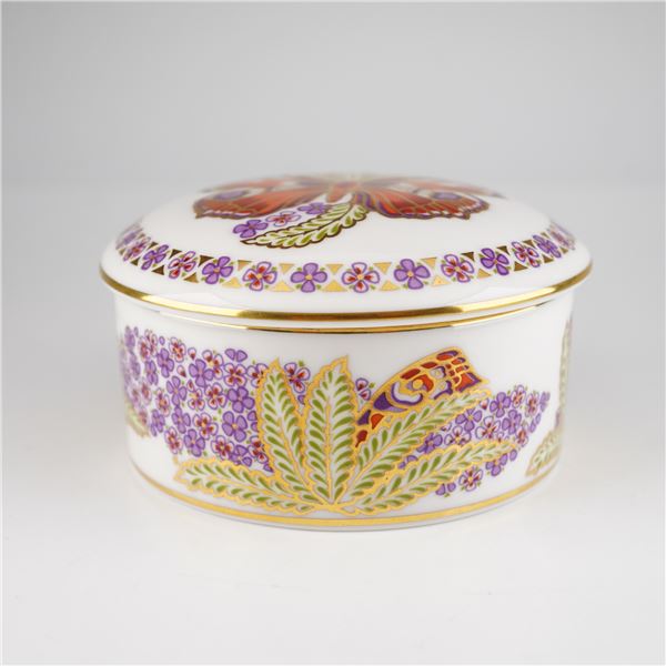 Royal Crown Derby Bone China Lidded Ring Box Great Britain Peacock LVIII