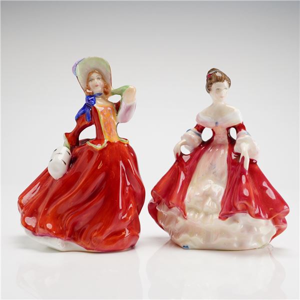 2pc Royal Doulton Figurines, Autumn Breezes HN2176 & Southern Belle HN3174
