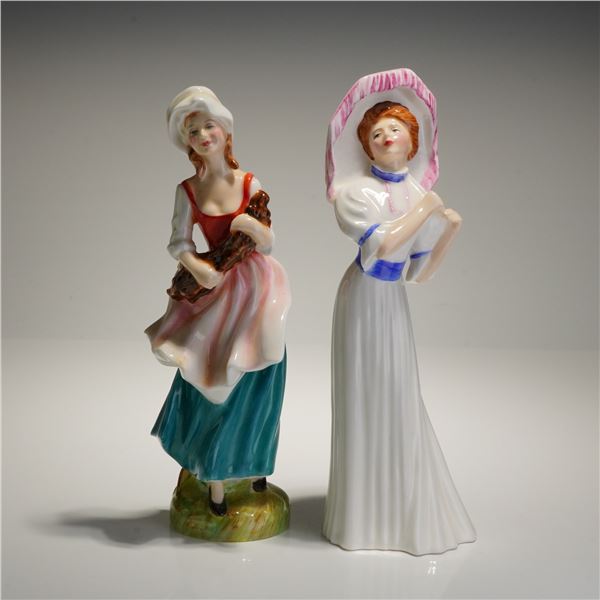 2pc Royal Doulton Porcelain Figurines, Lizzie (HN 3508) & Lilian (HN 3003)
