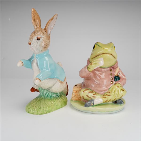 2pc Beswick Beatrix Potter Figurines, Peter Rabbit and Jeremy Fisher