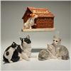 Image 1 : 3pc Barkers and Country Artists Resin Cat and Dog Figurines
